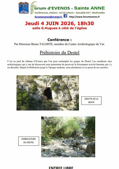 Conférence des "Forum d'Evenos"