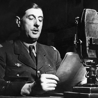 Le Général de Gaulle lors de l'appel du 18 juin 1940