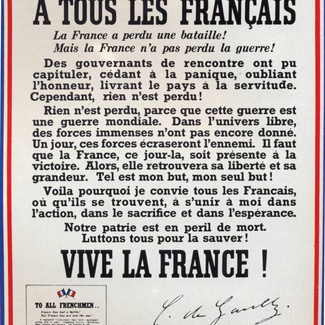 L'Appel du Général de Gaulle du 18 juin 1940